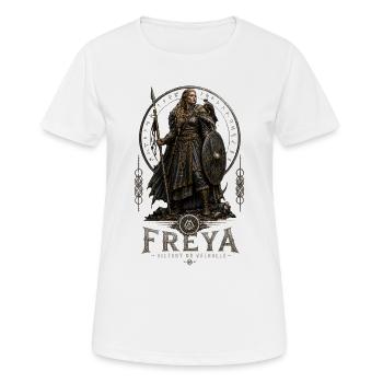 Freya Shieldmaiden: Victory or Valhalla - Women's Breathable T-Shirt - white - Front - AI Model Female 172 dark (172cm)