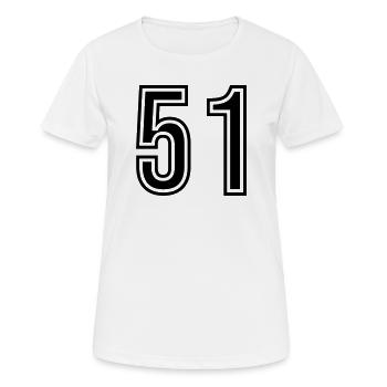 Symbole du chiffre 51 - T-shirt respirant Femme - blanc - Devant - AI Model Female 172 dark (172cm)
