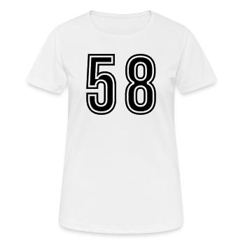 Symbole du chiffre 58 - T-shirt respirant Femme - blanc - Devant - AI Model Female 172 dark (172cm)