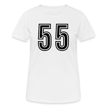 Symbole du chiffre 55 - T-shirt respirant Femme - blanc - Devant - AI Model Female 172 dark (172cm)