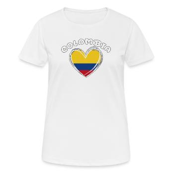 Colombian Flag Colombia Heart Patriotic - Women's Breathable T-Shirt - white - Front - AI Model Female 172 dark (172cm)