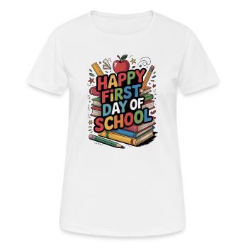 Bon premier jour d’école Livres - T-shirt respirant Femme - blanc - Devant - AI Model Female 172 dark (172cm)
