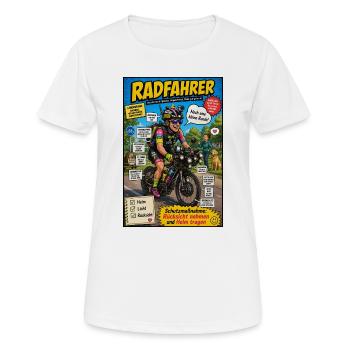 Der Radfahrer – nur noch eine kleine Runde - Frauen T-Shirt atmungsaktiv - Weiß - Vorne - AI Model Female 172 dark (172cm)