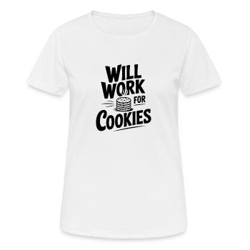 Ça marchera pour les cookies - T-shirt respirant Femme - blanc - Devant - AI Model Female 172 dark (172cm)