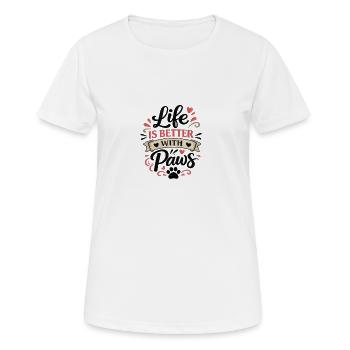 Das_Leben_ist_besser_mit_Poten - T-shirt respirant Femme - blanc - Devant - AI Model Female 172 dark (172cm)