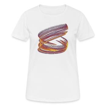 Vortex de Lumière du Chaos – Attracteur Étrange - T-shirt respirant Femme - blanc - Devant - AI Model Female 172 dark (172cm)