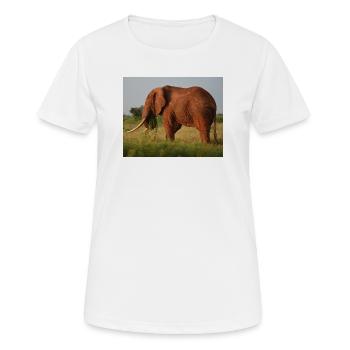 Éléphant sur la savane - T-shirt respirant Femme - blanc - Devant - AI Model Female 172 dark (172cm)