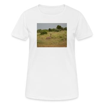 Cerfs dans l’herbe de la steppe - T-shirt respirant Femme - blanc - Devant - AI Model Female 172 dark (172cm)