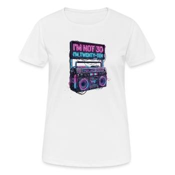 Je n’ai pas 30 ans, j’ai 20 ans - T-shirt respirant Femme - blanc - Devant - AI Model Female 172 dark (172cm)