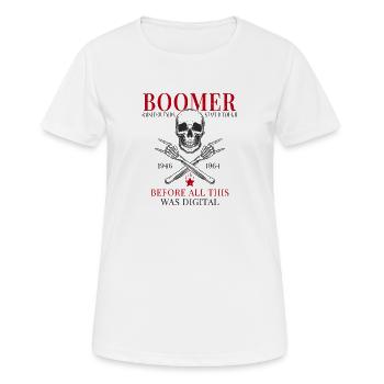 Boomer – Avant que tout cela ne soit numérique - T-shirt respirant Femme - blanc - Devant - AI Model Female 172 dark (172cm)