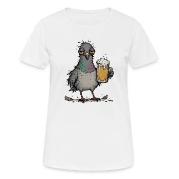 Pigeon de bière, amateur de bière, buveur de bière, - T-shirt respirant Femme - blanc - Devant - AI Model Female 172 dark (172cm)