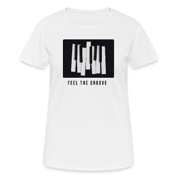 Feel the Groove – Conception moderne de piano - T-shirt respirant Femme - blanc - Devant - AI Model Female 172 dark (172cm)