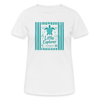 Petite Tortue Exploratrice - T-shirt respirant Femme - blanc - Devant - AI Model Female 172 dark (172cm)