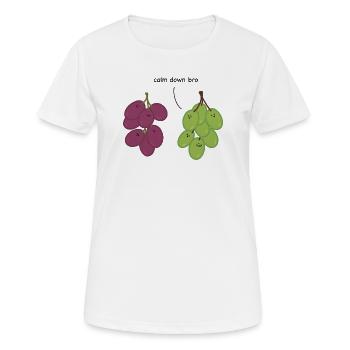 Calme-toi frère - des raisins - T-shirt respirant Femme - blanc - Devant - AI Model Female 172 dark (172cm)