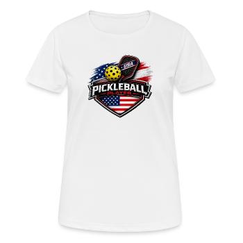 Pickleball USA - Frauen T-Shirt atmungsaktiv - Weiß - Vorne - AI Model Female 172 dark (172cm)