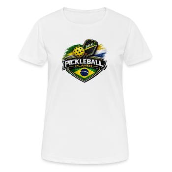 Pickleball BRAZIL - Women's Breathable T-Shirt - white - Front - AI Model Female 172 dark (172cm)