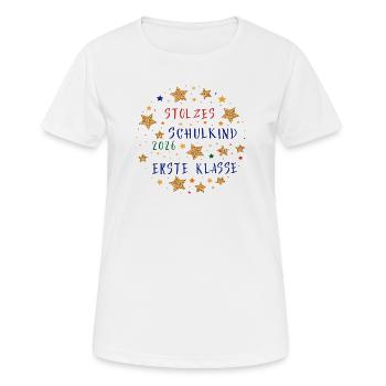 Stolzes Schulkind Erste Klasse 2026 - Frauen T-Shirt atmungsaktiv - Weiß - Vorne - AI Model Female 172 dark (172cm)