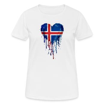 Peinture à l’aquarelle du drapeau nordique du cœur nordique islandais - T-shirt respirant Femme - blanc - Devant - AI Model Female 172 dark (172cm)