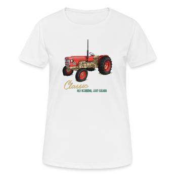 Tracteur classique : Just Gears - T-shirt respirant Femme - blanc - Devant - AI Model Female 172 dark (172cm)