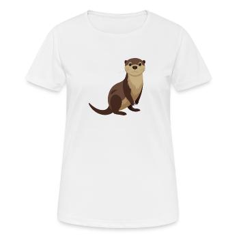 Loutre - T-shirt respirant Femme - blanc - Devant - AI Model Female 172 dark (172cm)