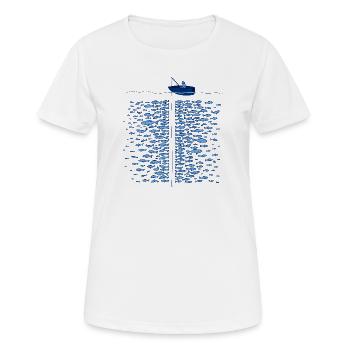 Pêcheur en bateau T-Shirt pêche vintage homme - T-shirt respirant Femme - blanc - Devant - AI Model Female 172 dark (172cm)