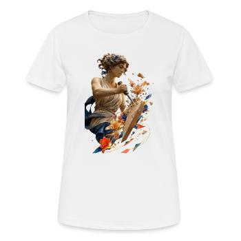Blumenskulptur in Scherben - Frauen T-Shirt atmungsaktiv - Weiß - Vorne - AI Model Female 172 dark (172cm)