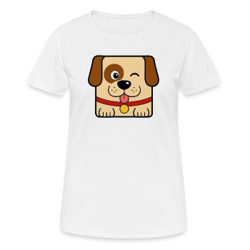 Chien - T-shirt respirant Femme - blanc - Devant - AI Model Female 172 dark (172cm)