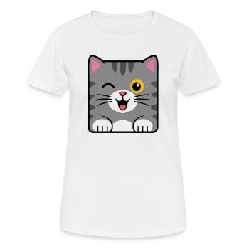 Chat - T-shirt respirant Femme - blanc - Devant - AI Model Female 172 dark (172cm)