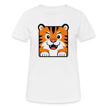 Tigre - T-shirt respirant Femme - blanc - Devant - AI Model Female 172 dark (172cm)
