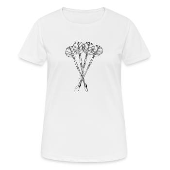 Dessin au trait avec fléchettes - T-shirt respirant Femme - blanc - Devant - AI Model Female 172 dark (172cm)