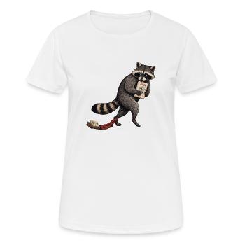 Mahjong Joker Heist Waschbär - Frauen T-Shirt atmungsaktiv - Weiß - Vorne - AI Model Female 172 dark (172cm)