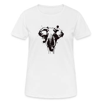 Elephant Encre Coeur Grunge - T-shirt respirant Femme - blanc - Devant - AI Model Female 172 dark (172cm)