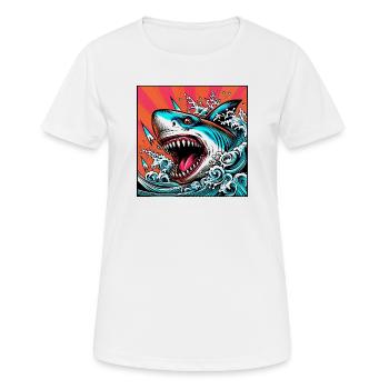 Requin - T-shirt respirant Femme - blanc - Devant - AI Model Female 172 dark (172cm)
