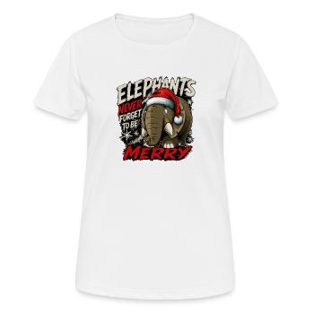 Elephant Christmas Never Forgotten - Women's Breathable T-Shirt - white - Front - AI Model Female 172 dark (172cm)