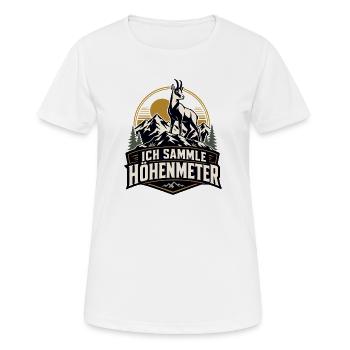 Ich sammle Höhenmeter Wandern Gämse Alpen - Frauen T-Shirt atmungsaktiv - Weiß - Vorne - AI Model Female 172 dark (172cm)