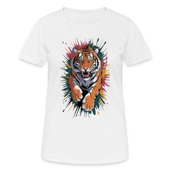 Art majestueux de la faune tigre - T-shirt respirant Femme - blanc - Devant - AI Model Female 172 dark (172cm)