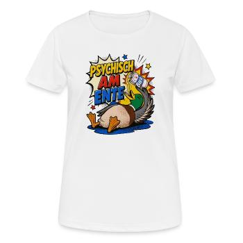  Enten, Bier saufen, Bierliebhaber, Pro-duck-tive - Frauen T-Shirt atmungsaktiv - Weiß - Vorne - AI Model Female 172 dark (172cm)