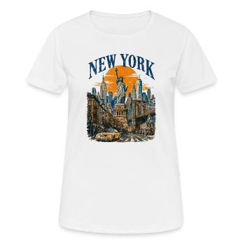 Vintage USA New York City Skyline NEW-YORK - Women's Breathable T-Shirt - white - Front - AI Model Female 172 dark (172cm)