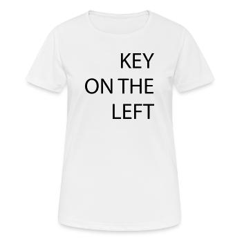 Clé à gauche - T-shirt respirant Femme - blanc - Devant - AI Model Female 172 dark (172cm)