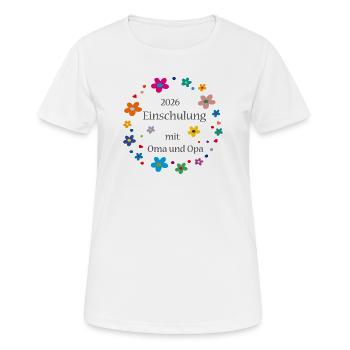 Einschulung 2026  - Frauen T-Shirt atmungsaktiv - Weiß - Vorne - AI Model Female 172 dark (172cm)