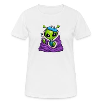 Cuddly Alien Cold Cozy - Women's Breathable T-Shirt - white - Front - AI Model Female 172 dark (172cm)