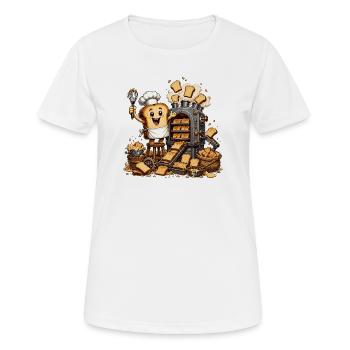 Tranche de pain grillé Küchenheld - T-shirt respirant Femme - blanc - Devant - AI Model Female 172 dark (172cm)