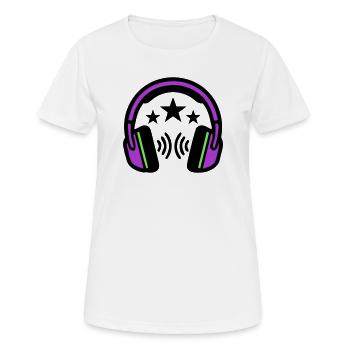 DJ Kopfhoerer Sound Logo - Frauen T-Shirt atmungsaktiv - Weiß - Vorne - AI Model Female 172 dark (172cm)