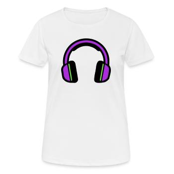Silhouette musicale des écouteurs - T-shirt respirant Femme - blanc - Devant - AI Model Female 172 dark (172cm)