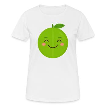 Pomme Kawaii verte – Graphique de dessin animé fruit sucré - T-shirt respirant Femme - blanc - Devant - AI Model Female 172 dark (172cm)