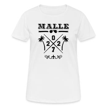 Malle 2027 - Frauen T-Shirt atmungsaktiv - Weiß - Vorne - AI Model Female 172 dark (172cm)