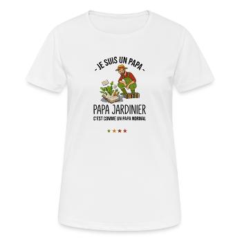 Papa Jardinier Cultivé Humour Fête des Pères - T-shirt respirant Femme - blanc - Devant - AI Model Female 172 dark (172cm)