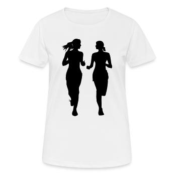 Damen groß laufen - Frauen T-Shirt atmungsaktiv - Weiß - Vorne - AI Model Female 172 dark (172cm)