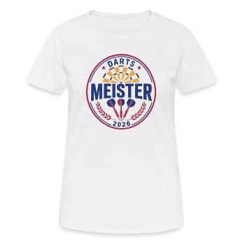 Champion de fléchettes 2026, Maillot gagnant, sweat à capuche, casquette, sac - T-shirt respirant Femme - blanc - Devant - AI Model Female 172 dark (172cm)