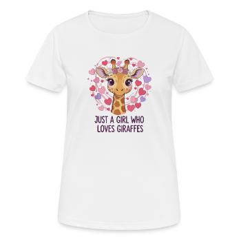 Girafe Fille Amoureuse GIRAFE - T-shirt respirant Femme - blanc - Devant - AI Model Female 172 dark (172cm)